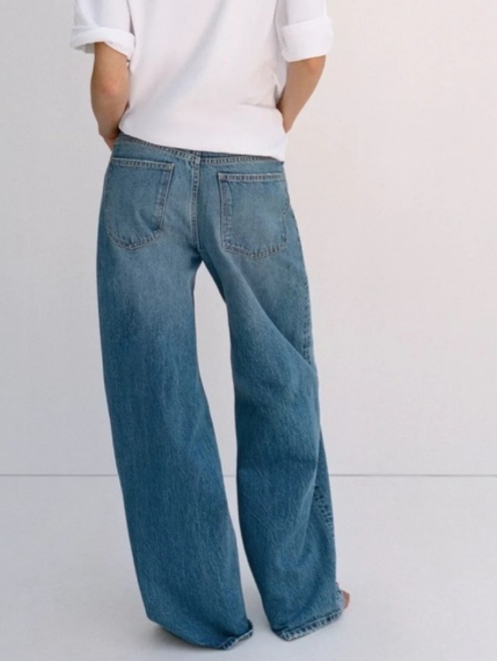 ZARA The Crossed Waist Wide Leg Jeans - Picture 4 of 16